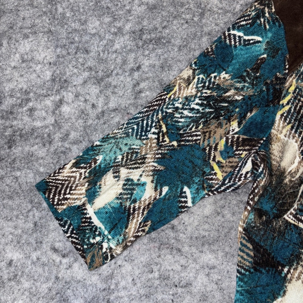 Catherines Top Women's 18/20 Multicolor Geometric Velvet Trim Modest Timeless - Picture 6 of 10